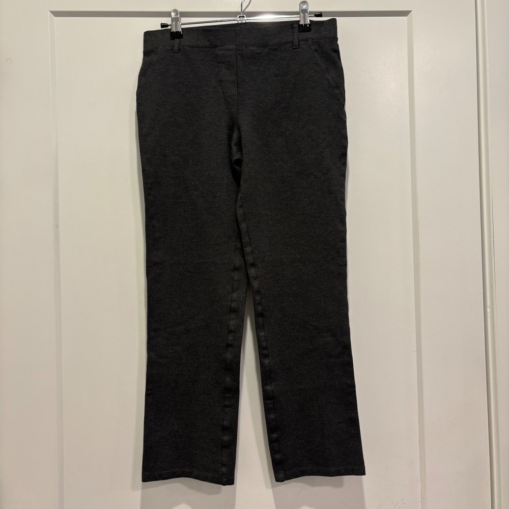 Quince Ultra-Stretch Ponte Straight Leg Pants Charcoal Grey Small